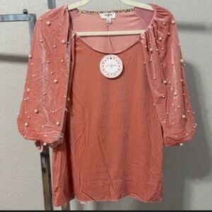 UNGEE Blouse with Pearl Details SM,Med,Large